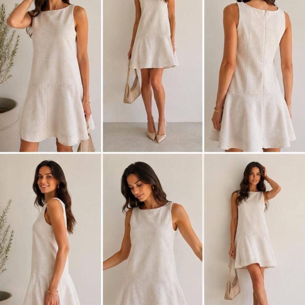 Calvin-klein Women's White and Cream Dress